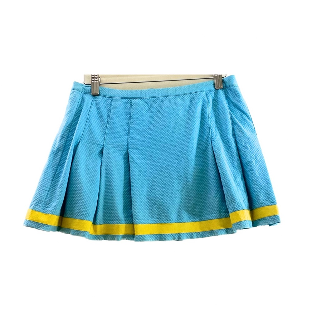 Vintage Lilly Pulitzer Quilted Tennis Skirt Pleated Mini Skirt Blue & Yellow